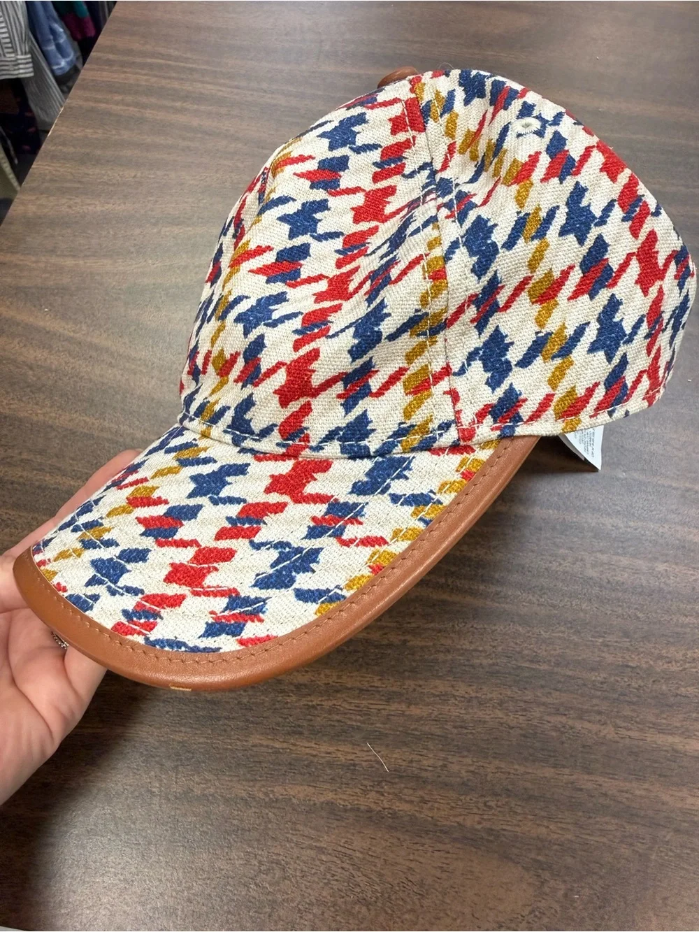 COACH • Houndstooth Baseball Cap In Organic Cotton hat